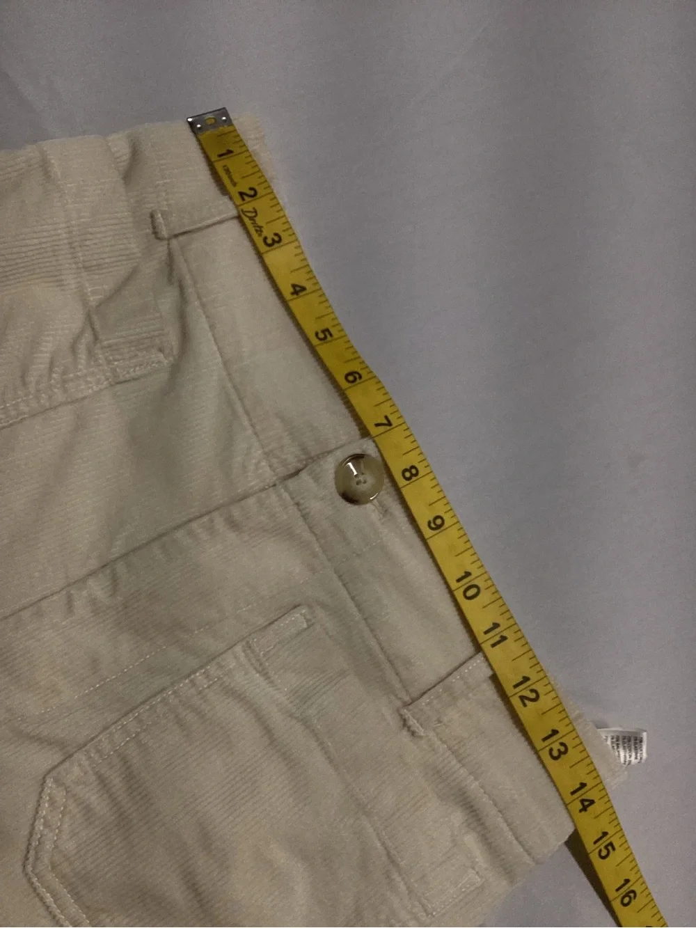 Anthropologie Maeve The Colette Cream Corduroy Cropped Pants - Picture 8 of 12